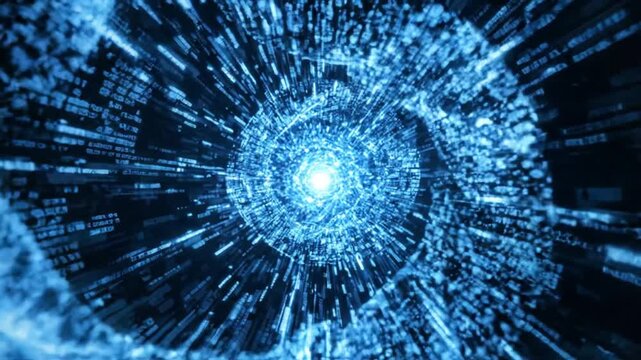 Abstract blue light tunnel speed motion background futuristic energy flow