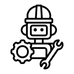 Naklejka premium robot Line Icon