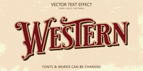 Obraz premium Western editable text effect, Victorian style 