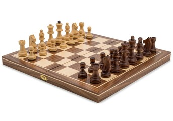 Classic Wooden Chess Set on White Background. © KDG