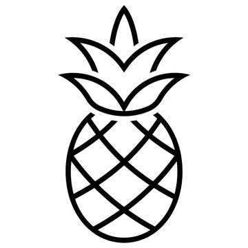Pineapple Fruit Line Art Vector Icon Outline