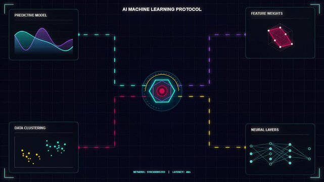 Artificial intelligence machine learning protocol interface animation