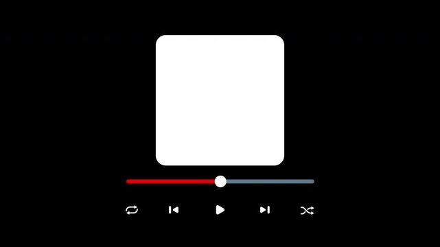 Music player UI red progress line video player control button icons suitable for multimedia projects and digital design needs.