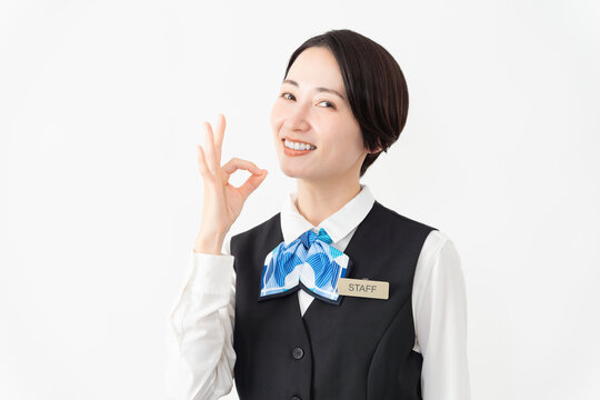 制服を着た受付係の女性　ジョブイメージ