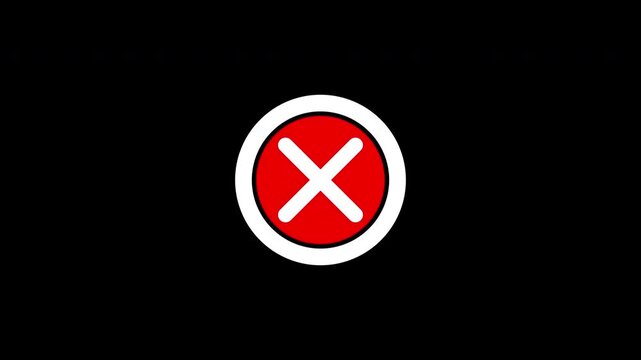 Red wrong decline sign with white border, red circle, and white cross symbol. Suitable for logos, icons, medical concepts, and creative projects.