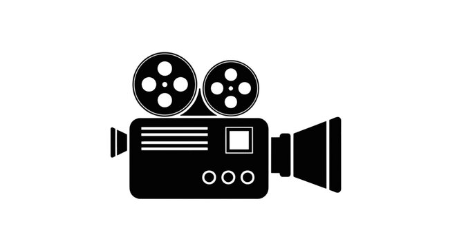 Vector illustration of vintage film camera icon on a transparent background