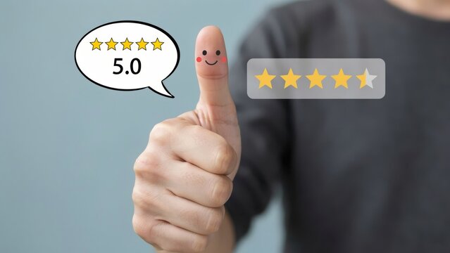 Closeup of a person giving a thumbs up with a smiley face drawn on the thumb