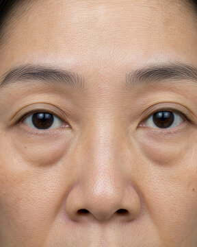 Front Close Up of Eye Bags and Puffy Under Eyes
