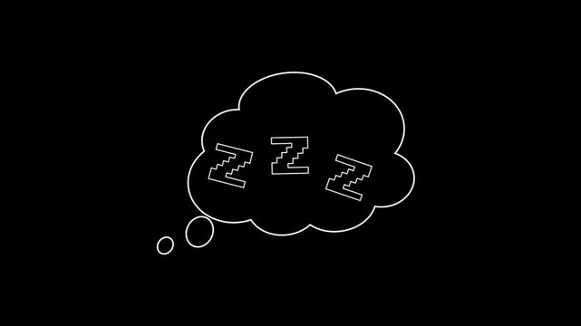 zzz sleep animation bubble with three letter z sleepy mood icons suitable for web design, social media, infographics, and mood tracker apps.