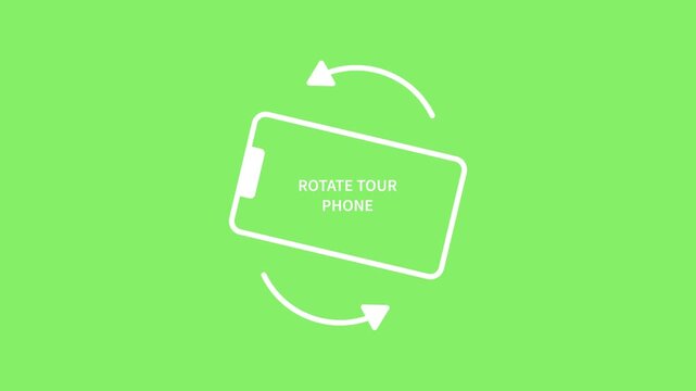 Animated rotate your phone icon with circular arrows on white background for mobile orientation notification and app user guidance