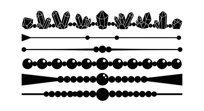 Black crystal and beaded line divider elements for decorative borders