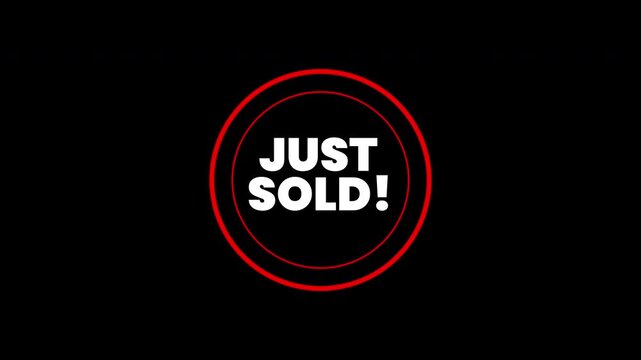 Sold out stamp text just sold inside double bright red neon circular rings. Suitable for marketing, sales promotions, advertising campaigns, and business concepts.