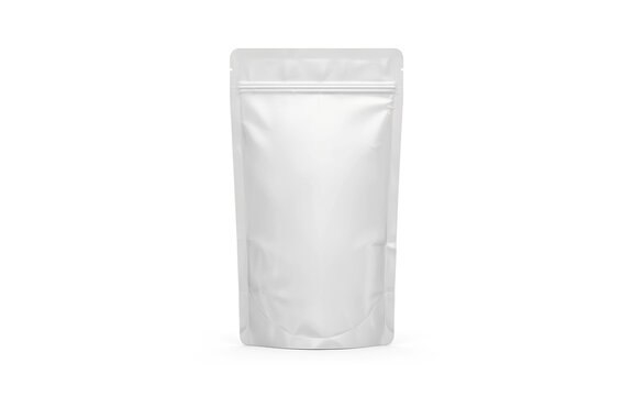 Blank white stand up pouch bag mockup