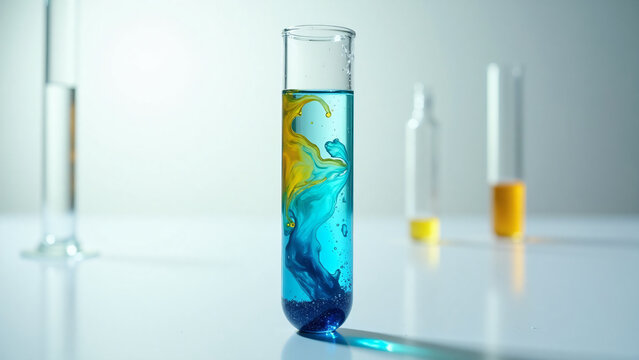 Chemical Reaction in Test Tube Lab Science