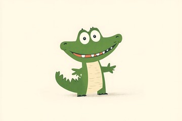 Fototapeta premium Cartoon crocodile smiling