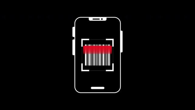 Scan QR code barcode animation. Suitable for digital marketing campaigns, technologythemed designs, barcode scanning services, and mobile app promotions. Ideal for web and print projects.