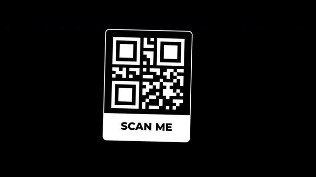 Scan QR code barcode animation square digital pattern ideal for labels, graphics, and identification design projects. Black, white contrast for symbol, code aesthetics.