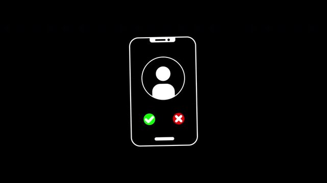 Scammers display incoming calls icon for profile avatars, with green check and red cross. Perfect for mobile app designs and user interfaces.