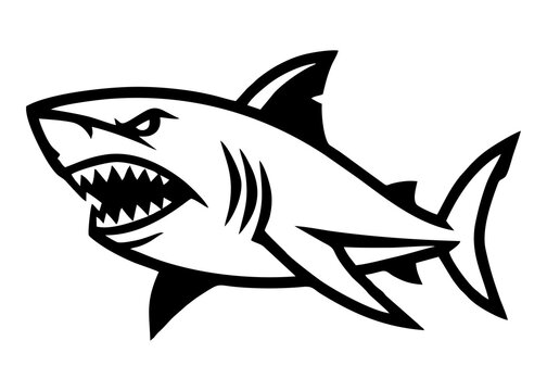 Shark mascot logo side view