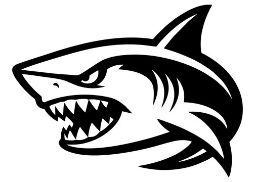 Shark mascot logo side view