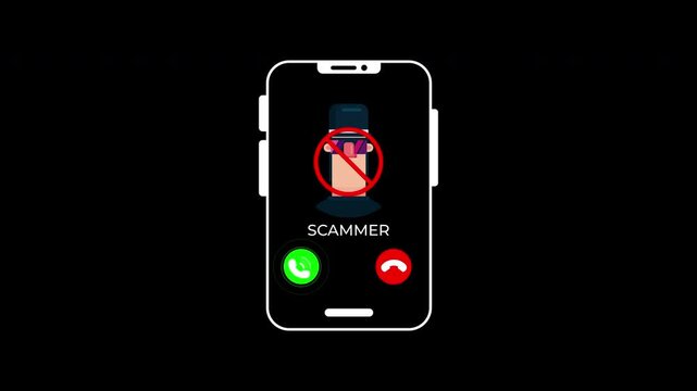 Scammers display incoming calls alert icons for digital security concept design use in websites, apps, or marketing materials targeting cybersecurity awareness.
