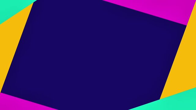 Navy blue background with colorful geometric borders motion, Perfect for social media, intros, and modern digital content presentations.