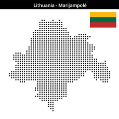 Obraz premium Map of Lithuania region Marijampolė in medium size square dots