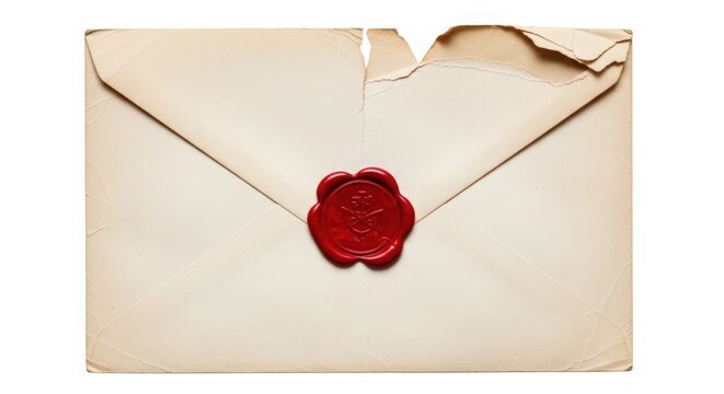 Sealed envelope with red wax stamp