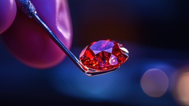 Red gemstone examination