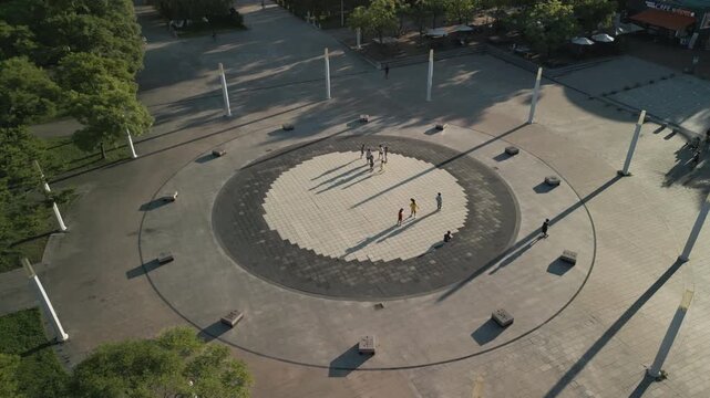 4K Drone of Children Playing at Seoul World Cup Park