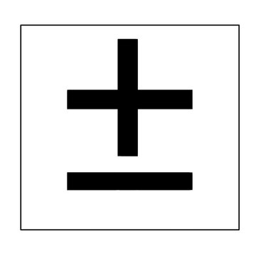 Plus minus sign icon to estimate distance or quantity calculation in box frame