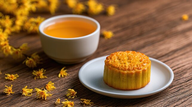 Mooncake osmanthus tea festive autumn treat
