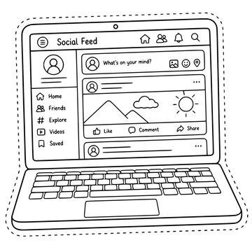 Social Media & Digital Communication Coloring Templates for DIY Crafts, Bulletin Board Decor & Classroom Activities 
