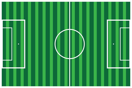 Mini Soccer Court Top View Illustration with Green Football Field Layout
