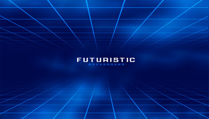 Obraz premium futuristic geometric grid line perspective background in modern style