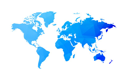 Fototapeta premium isolated world map in low poly pattern on white background