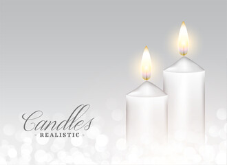Obraz premium realistic two burning church candle background