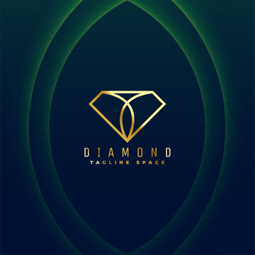 nice golden diamond logotype design template with tagline space