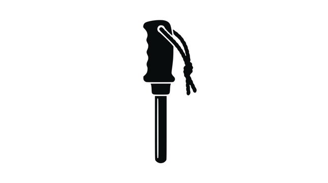 Construction jackhammer pneumatic drill silhouette on black.