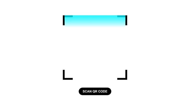 Animated QR code barcode scanner frame line loop on green screen and white background for mobile payment, scan to pay, UI HUD, and video asset.