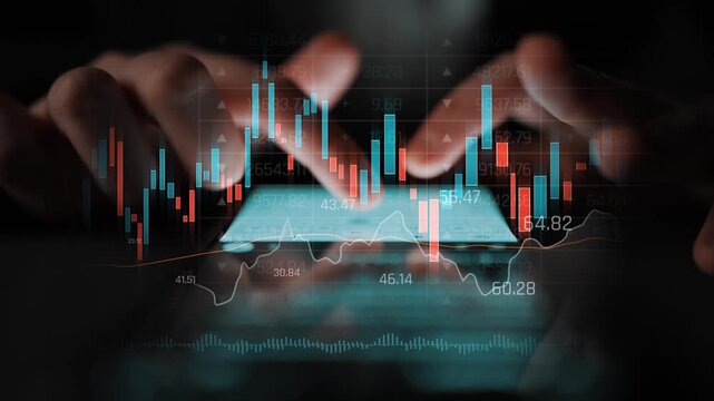 Candlestick chart visualizing financial market trends, investment patterns, price fluctuations, and trading strategy in capital and digital asset markets Marrow