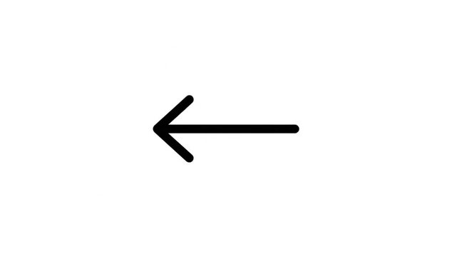 Simple Black Arrows Pointing in Different Directions on White Background.