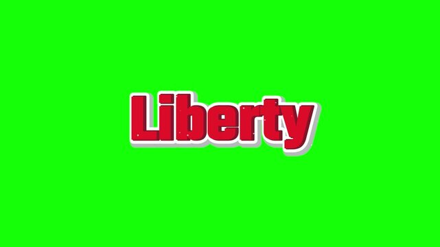 Animated text logo of liberty with green background
