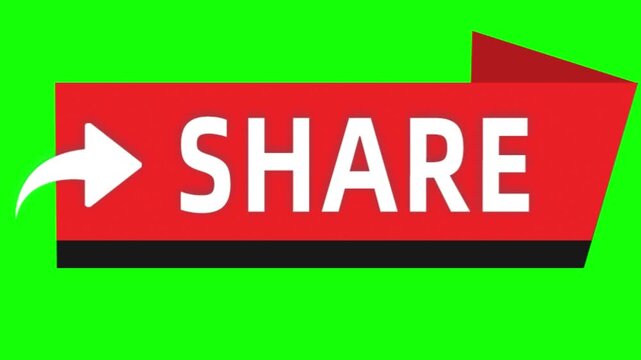 Animated share icons with white arrows on red folders against green background
