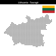 Fototapeta premium Map of Lithuania region Tauragė in medium size square dots