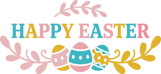 Fototapeta premium Colorful Easter Eggs Graphic Design Elements for Spring Holiday