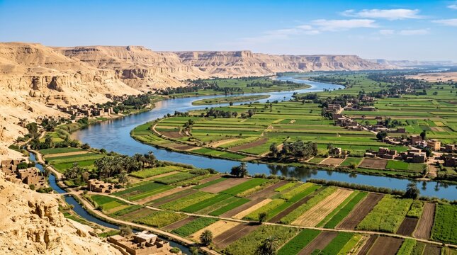 Egypt - Scenic View of Minya Nile Valley