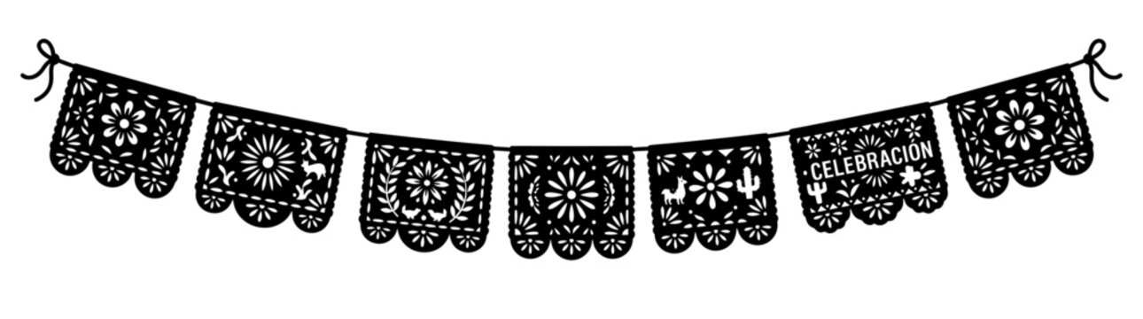 Traditional Cut Paper Banner for Fiesta Celebration