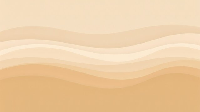 Soft beige wavy gradient background featuring smooth layered curves in minimalist neutral earth tones design