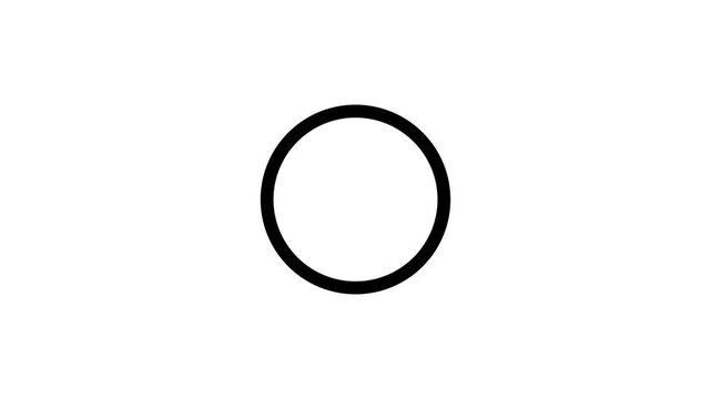 Abstract minimal black line semicircle spinning against a pristine white background in seamless loop